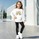 子供用パンツセット ガールズ 長袖トップス&レギンス 秋冬 カジュアル 普段着 部屋着 プリント柄 伸縮性 動きやすい 3歳 4歳 5歳 6歳 7歳 8歳 9歳...