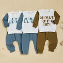 子供用セットアップ ベビー服 男の子 長袖トレーナー 長ズボン 上下2点セット コットン 80 90 100 110 春秋 冬 普段着 部屋着 アルファベット柄...