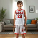 子供用バスケットボールウェア 上下セット 薄手 ノースリーブ 短パン スポーツウェア 幼稚園 小学生 男の子 女の子 速乾性 ホワイト イエロー ブルー