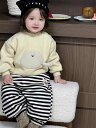 子供用スウェットセットアップ 女児 冬物 裏起毛 暖かい 衛生的 パンツ付き ベビー服 上下セット かわいい 73CM 80cm 90cm 100cm 110c...