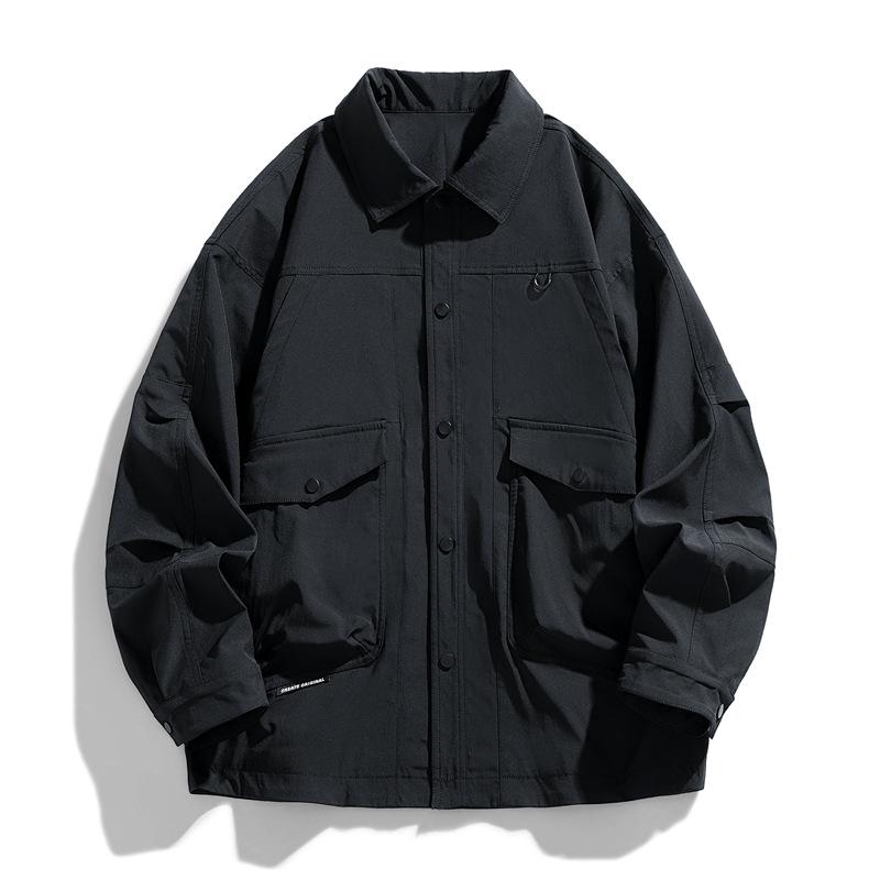 ・商品カテゴリ: ジャケット・素材機能: 防水、耐摩耗・スタイル: シンプル・襟の形: 襟付き・フィット: ルーズ・前立て: シングルブレスト・フード: フードなし・厚さ: 普通・柄: 無地・対象: 青少年、成人・生地: ポリエステル・主素材: ポリエステル100%・裏地: ポリエステル100%・シーン: 日常・ディテール: 多ポケット・裾のデザイン: ストレートヘム・袖丈: 長袖・着丈: 普通・ポケット: 立体パッチポケット・着用方法: アウター・袖のタイプ: レギュラー袖・カラー: ブラック、オレンジレッド、ミントグリーン、静寂の紫・サイズ: M、L、XL、2XL、3XL、4XL、5XL・対象性別: 男性