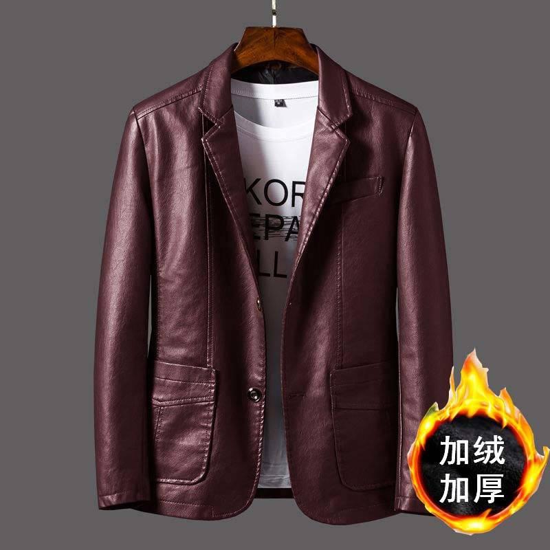 レザージャケット メンズ 秋冬用 ライダースジャケット 裏起毛 防寒 PUレザー スリムフィット テーラード襟 ブラック オレンジ ワインレッド