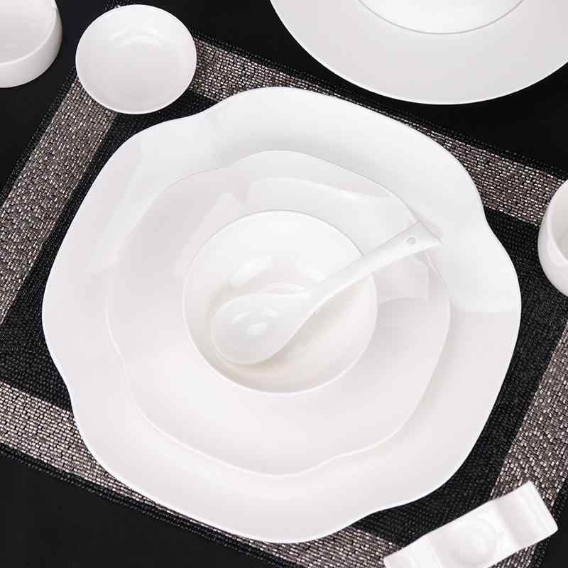 食器 皿 ボウル プレート 白 骨瓷 無地 モダン ミニマリスト 不規則 花柄