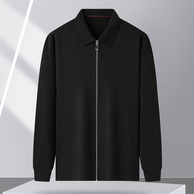 ジャケット メンズ 男性用 紳士服 アウター ミドル丈 無地 襟付き ジップアップ ポリエステル混紡 秋服 秋冬 ファッション カジュアル スタイリッシュ グレー 杏色 黒