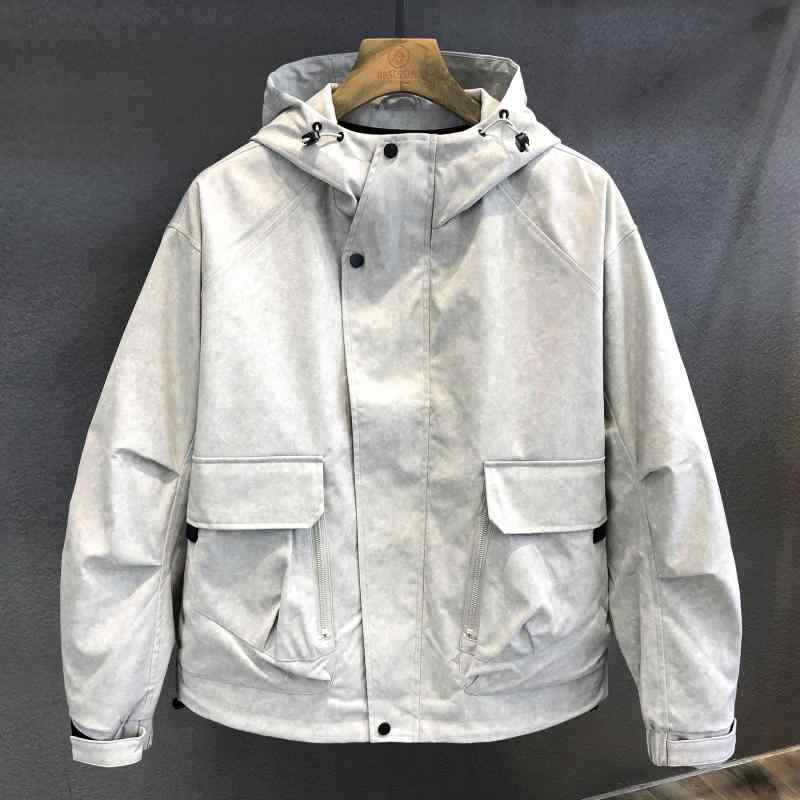 ・素材: 灯芯绒、兔毛、亜麻・カテゴリ: カジュアルスーツ・スタイル: 流行・タイプ: ルーズ・前立て: ジッパー・フード: 有り・厚さ: 薄手・柄: 無地・対象: 青年・シーン: カジュアル・ディテール: マルチポケット・裾: 布裾・着丈: レギュラー・ポケット: 立体パッチ・着方: アウター・袖丈: 長袖・袖のタイプ: 外側広口、内側絞り・カラー: オフホワイト、ブラック・サイズ: M、L、XL、2XL、3XL・対象年齢: 大人・対象性別: メンズ