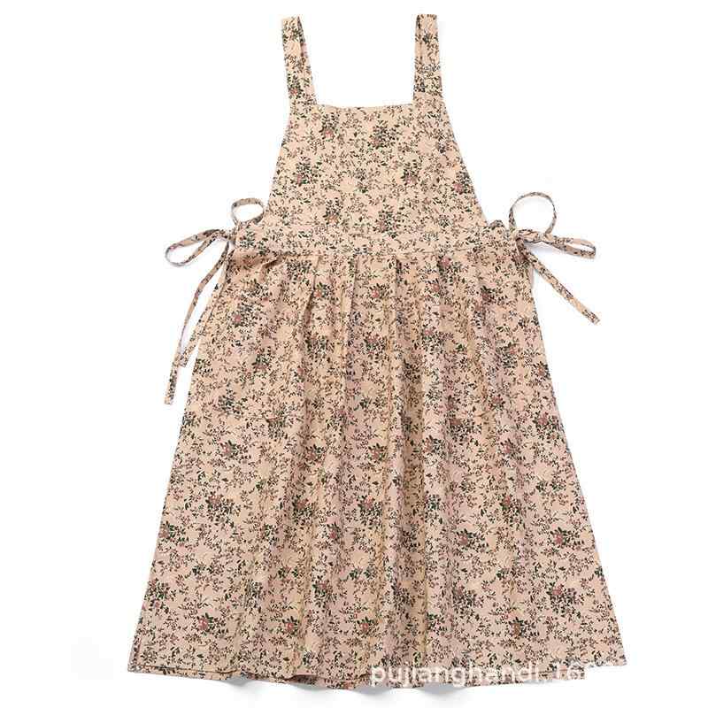 エプロン レディース コットン フラワープリント カフェエプロン ワークエプロン ガーデニング 料理用 ..