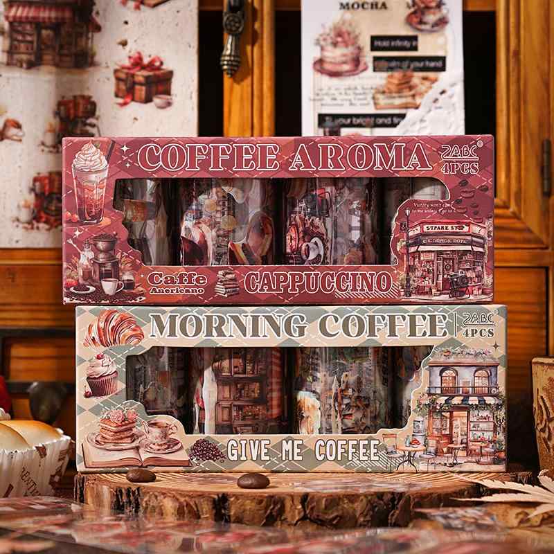 テープ レディース メンズ 手帳 デコレーション コラージュ 素材 レトロ PET 6cm幅 2m巻 醇享咖啡 晨曦..