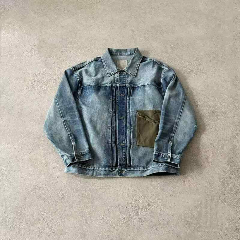 ジャケット 男性用 ブルージャケット Gジャン デニムジャケット ウォッシュ加工 ゆったり カジュアル 綿100% 春秋 メンズ