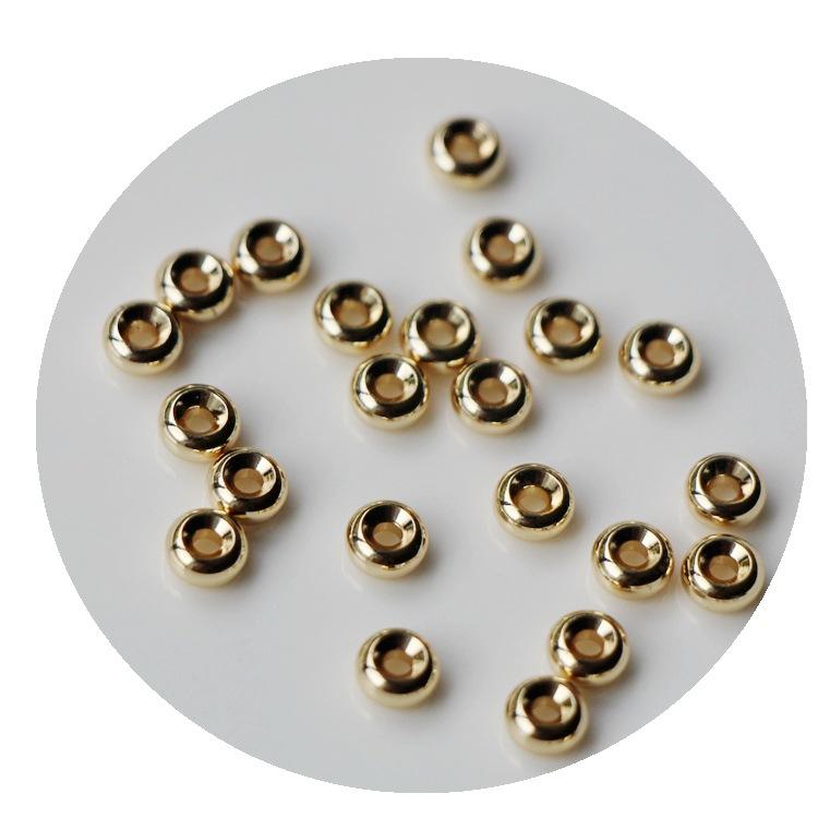 ビーズ 14K 浅金 車輪 DIY 手作り アクセサリー パーツ ブレスレット ネックレス 素材 直径4mm 直径5mm 直径6mm