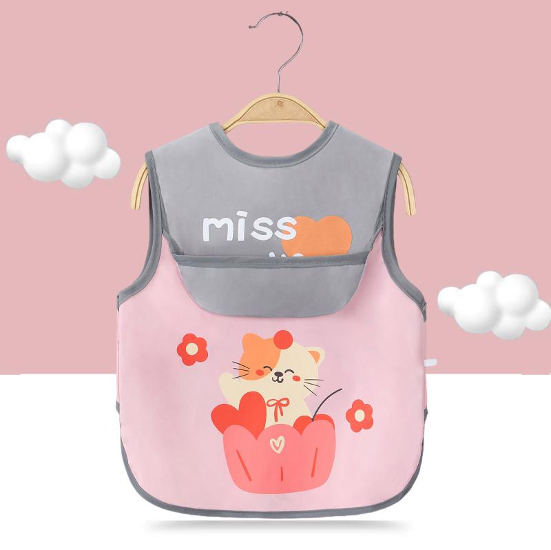 ベビー スタイ よだれかけ エプロン 防水 撥水 防汚 ノースリーブ 幼児 子供 女の子 男の子 90 100 110..