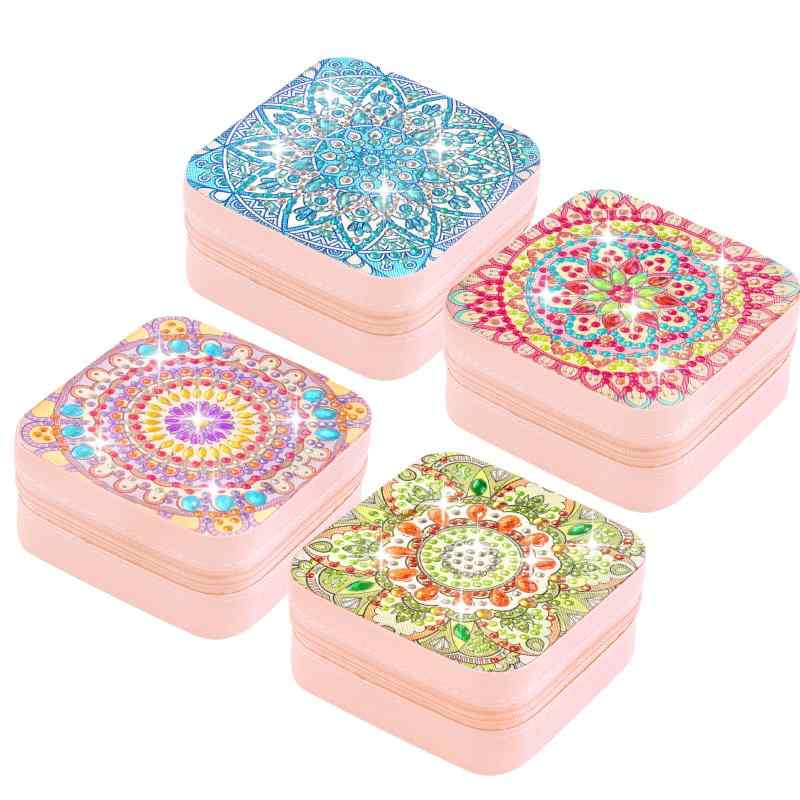 メイクボックス レディース 正方形 多彩 ジルコニア DIY ダイヤモンド絵 かわいい 化粧ポーチ PVC 無地