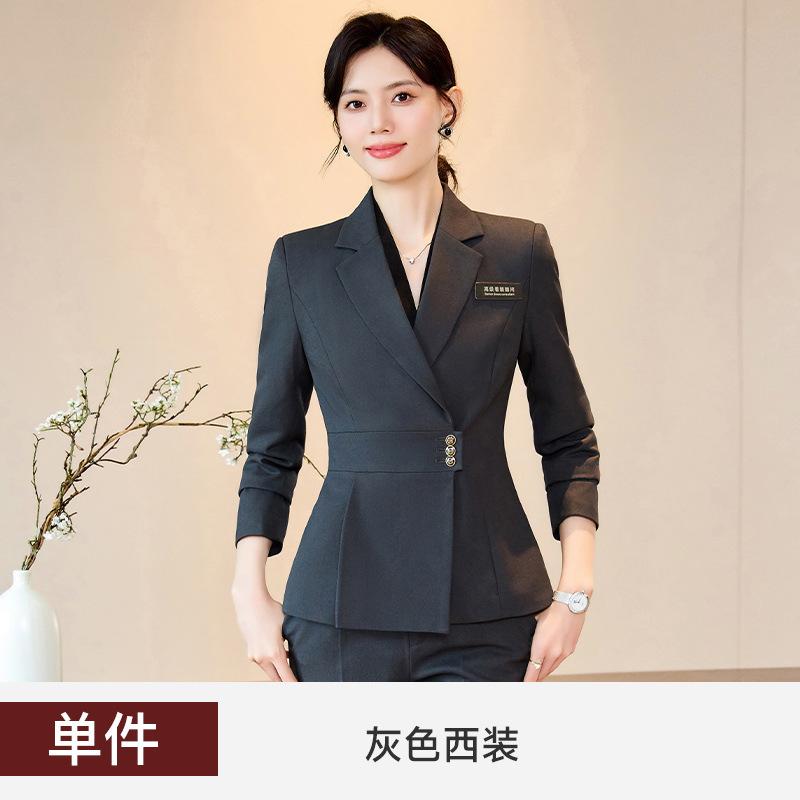 スーツ レディース 秋冬 ホテル 受付 フォーマル 美容師 制服 ポリエステル テーラード 長袖 パンツスーツ スカートスーツ ネイビー ブラック グレー 大きいサイズ