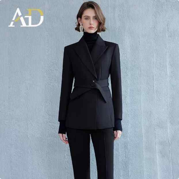 スーツ レディース 春秋 黒 テーラードジャケット&パンツ セットアップ ビジネス オフィス フォーマル 通勤 OL 上品 きれいめ