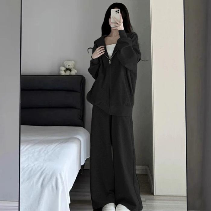 セットアップ レディース 春秋 部屋着 普段使い 韓国風 パーカー ノースリーブ 伸縮性 接触冷感 シェニ..