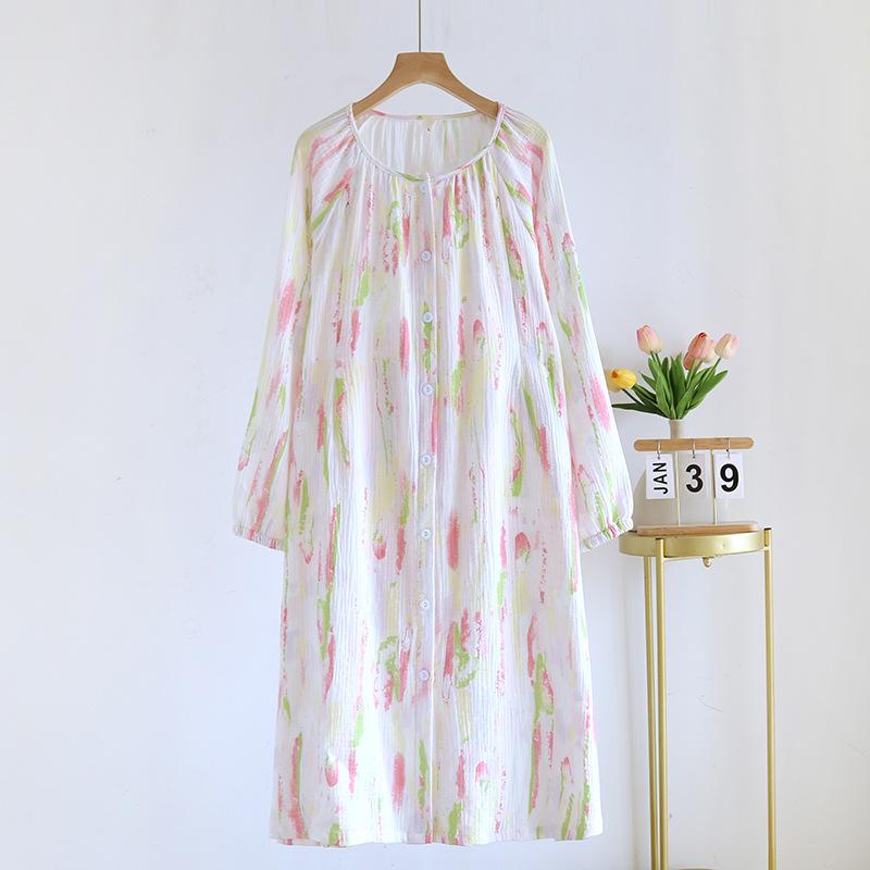 マタニティウェア レディース 授乳 パジャマ ワンピース 綿 長袖 ルームウェア 産後 産前 授乳口付き 春 秋 冬 部屋着 かわいい おしゃれ リラックス ゆったり 快適