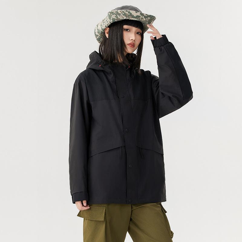 マウンテンパーカー レディース メンズ 防寒着 取り外し可能 2点セット ウインドブレーカー 撥水 防風 ..