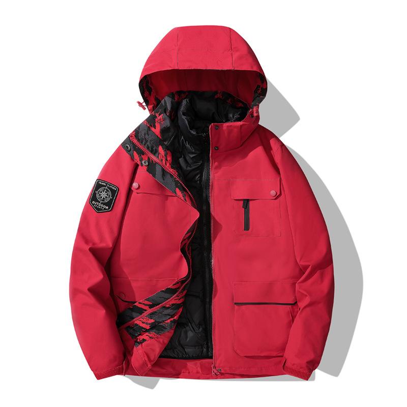 マウンテンパーカー 男女兼用 取り外し可能 ダウンライナー 3way 防寒 防水 登山 スキー ウェア アウト..