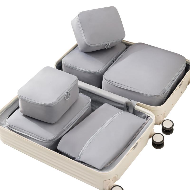 旅行用収納ポーチ レディース メンズ 衣類収納ケース ポリエステル製 トラベルポーチ 6点セット キューブ型 大容量 軽量 整理用 多機能