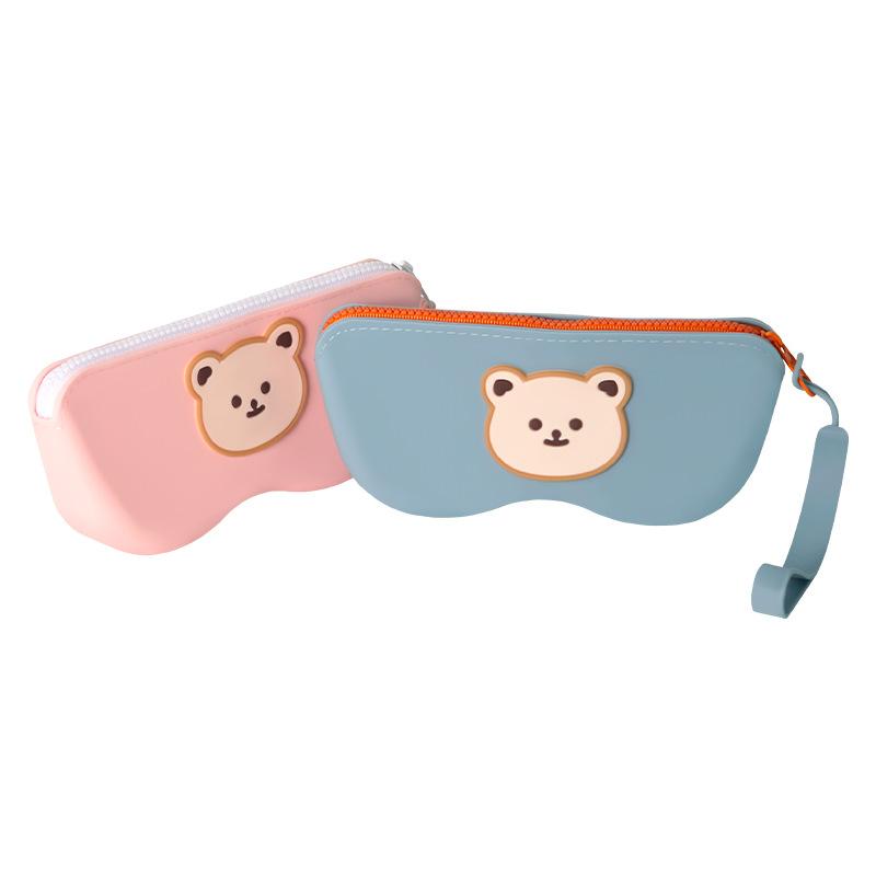 メガネケース レディース 旅行 携帯用 かわいい キャラクター シリコン製 防水 小物入れ 化粧ポーチ ピ..