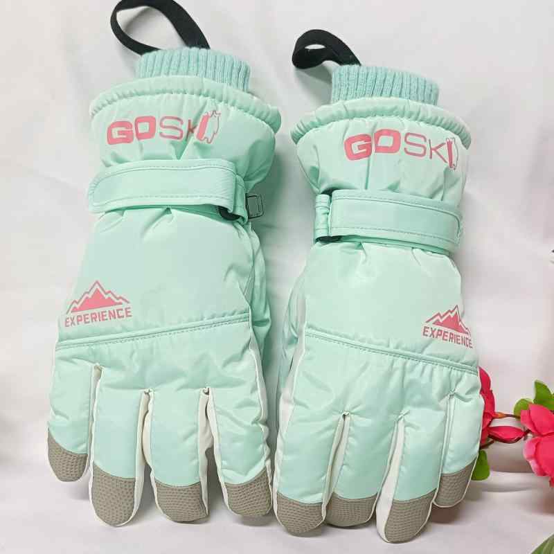 手袋 キッズ スキー グローブ 子供用 秋冬 裏起毛 厚手 防寒 防水 暖かい 雪遊び サイクリング アウトドア 黄色 青色 白色 ピンク色 紫色 黒色(4)