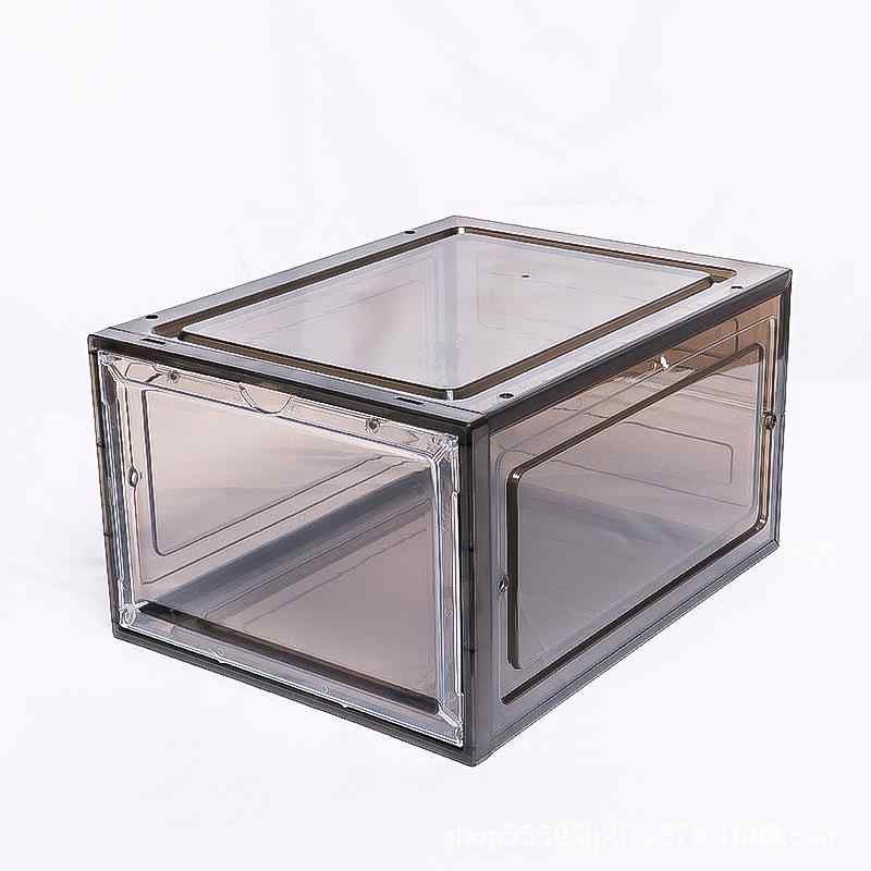 シューズラック レディース メンズ 兼用 プラスチック製 靴箱 組み立て式 マグネット開閉式 透明 大容..