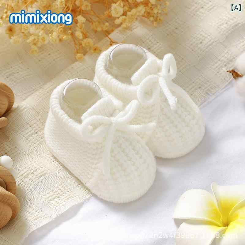ベビー シューズ 女の子 蝶結び ニット 靴下 春秋冬 歩行練習 床暖房対応