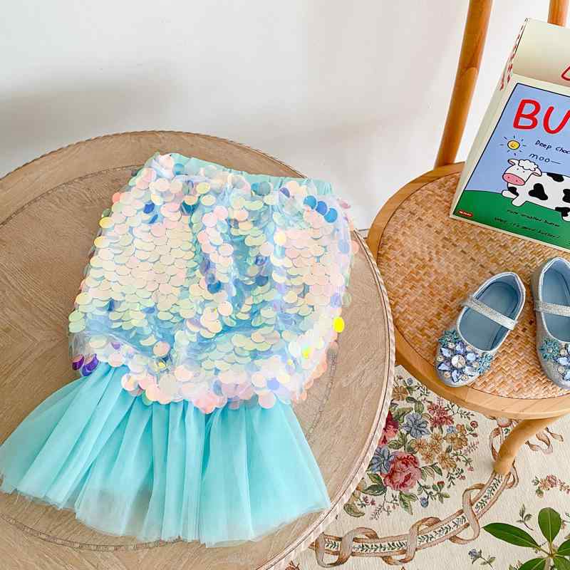 スカート 子供服 女の子 人魚 プリンセス スカート チュール スパンコール 魚尾 春夏 かわいい おしゃ..