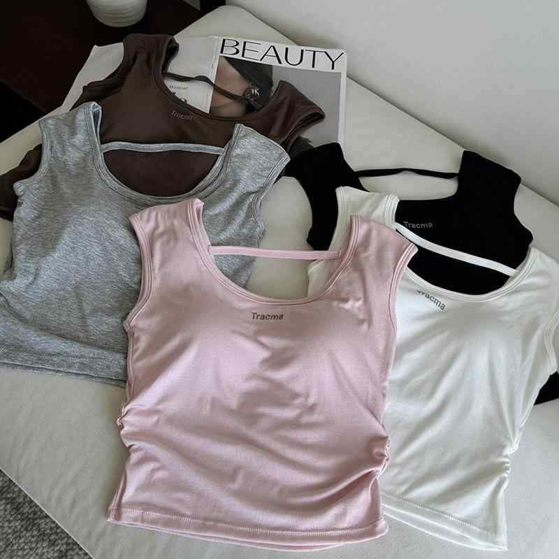 タンクトップ レディース モダール 美背 パッド付き ヨガ トップス スリムフィット スポーツ 春夏 秋冬..