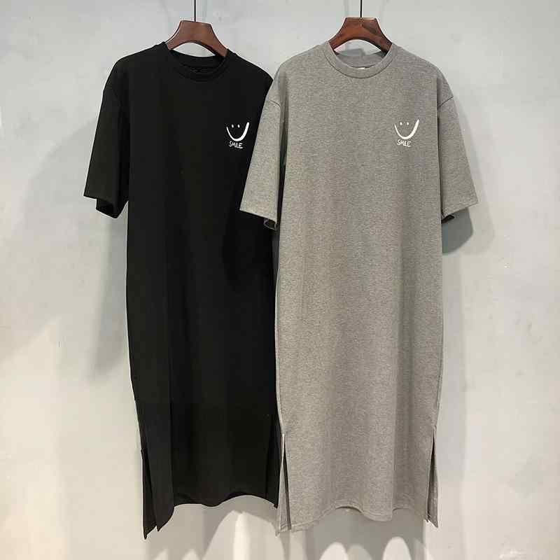 ワンピース レディース 半袖 膝丈 Aライン ゆったり ラウンドネック プリント 切り替え 2025春夏 ポリ..