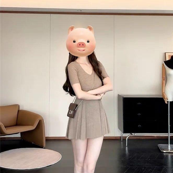 ワンピース レディース 春夏 Vネック 半袖 ミニ Aライン チュニック 高見え きれいめ かわいい ガーリ..