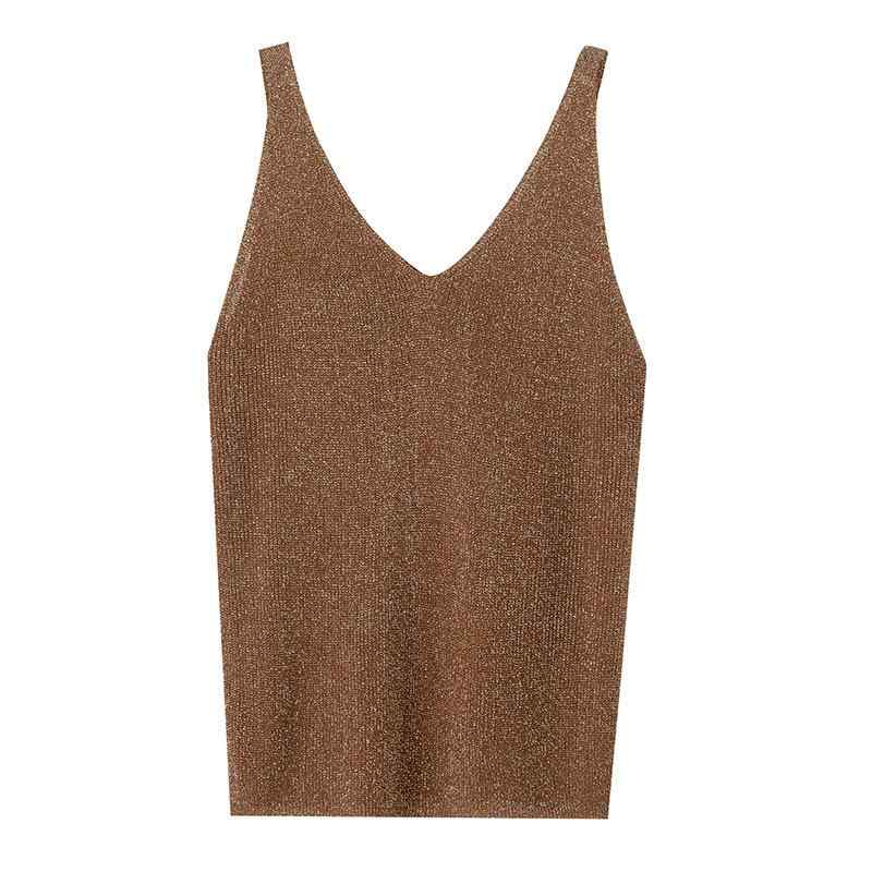 タンクトップ レディース 接触冷感 ニット ショート丈 トップス 黒 白 杏色 ピンク系 イエロー グリー..