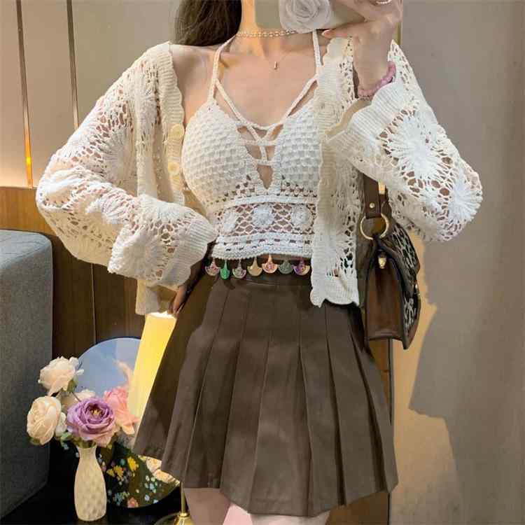 キャミソール レディース トップス ニット ショート丈 インナー エスニック ボヘミアン風 刺繍 レース..