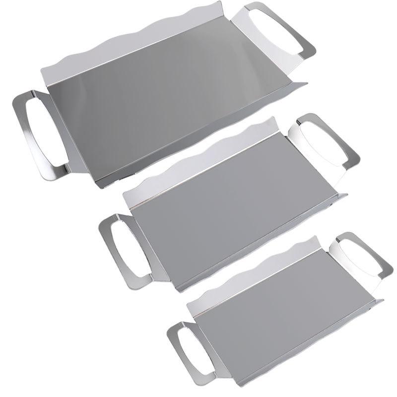 トレイ レディース ステンレス製 電気メッキ加工 ダブルハンドル アフタヌーンティー スナック ティー ..