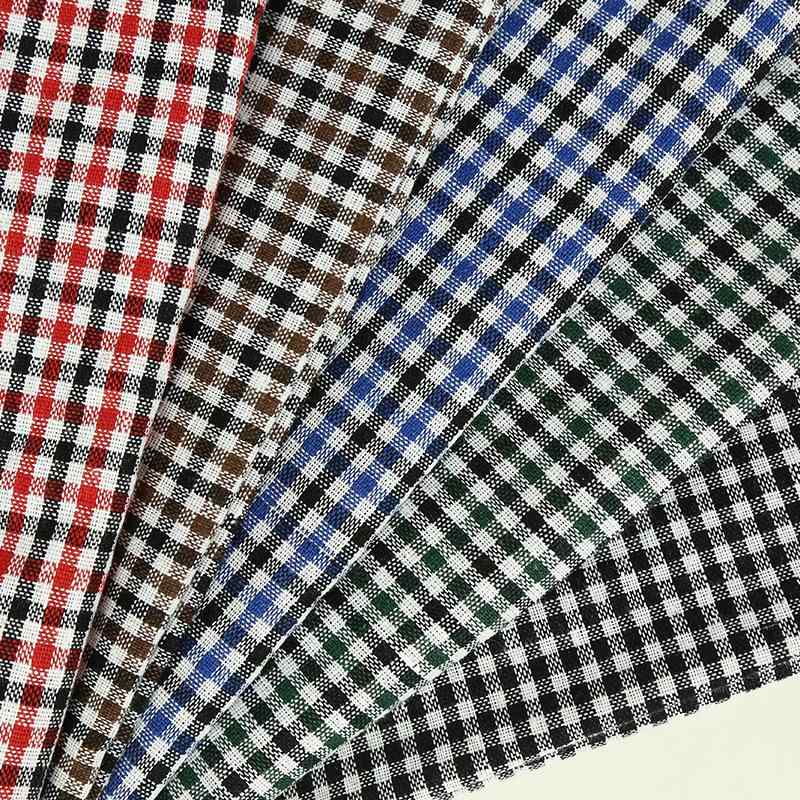 生地・布地 格子柄 混紡 平織り 裏地 ズボン ワークウェア 普段使い 緑色