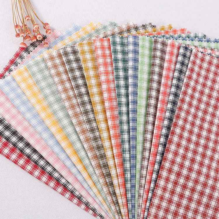 生地・布地 レディース ワンピース シャツ 水洗い 全綿 格子柄 145cm幅 幾何学模様 織物 婦人服 子供服..