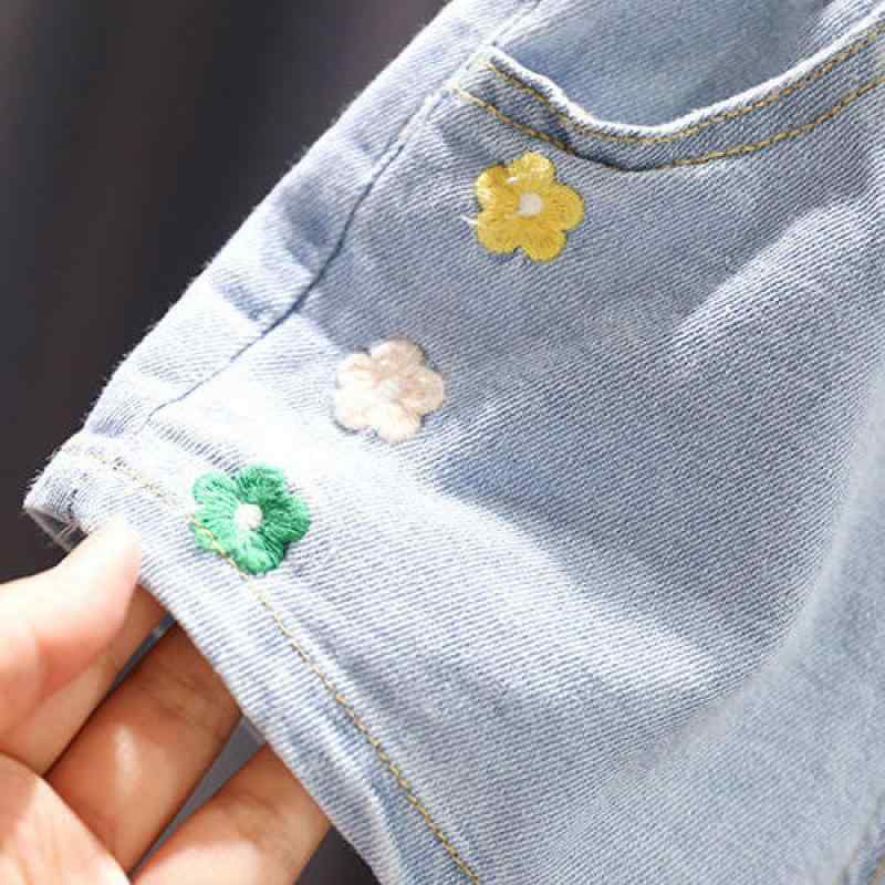 キッズ デニムショートパンツ 女の子 子供用 ホットパンツ 短パン 夏物 コットン 普段使い 白色 ブルー..