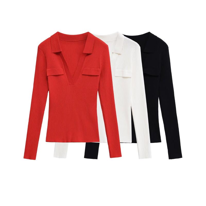 ニット・セーター レディース 秋冬 長袖 リブ編み POLO襟 トップス カットソー プルオーバー 通勤 オフ..