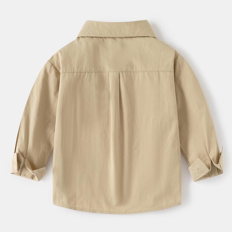 シャツ キッズ 子供 男の子 長袖 春秋 綿 中大童 140cm トップス カッターシャツ ブラウス 潮范