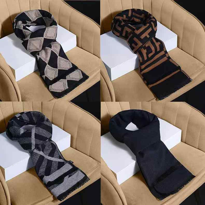 マフラー メンズ 男性用 ウール混紡 格子柄 ストール ショール 襟巻き 防寒 保温 秋冬 ビジネス カジュ..