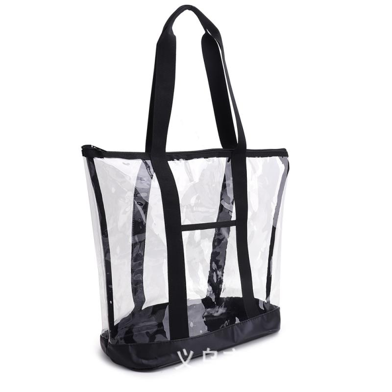旅行バッグ レディース 大容量 PVC 透明 ビーチバッグ プールバッグ トートバッグ ショルダーバッグ 防..