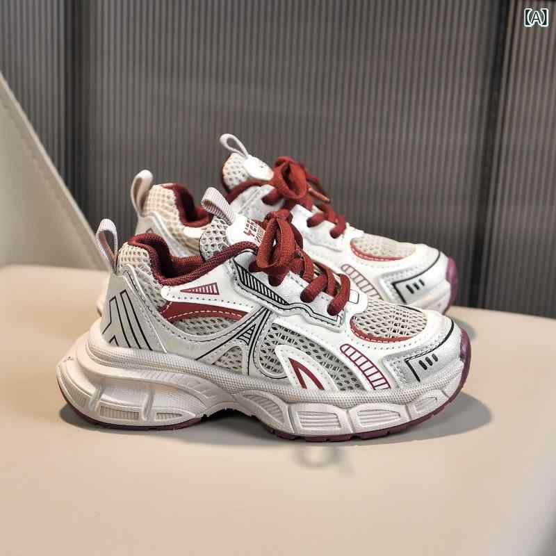 スニーカー キッズ 子供 男女兼用 運動靴 通気性 滑り止め 幼稚園 保育園 幼児 小学生 春秋 赤 グレー