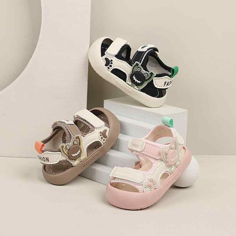 ベビー サンダル 男の子 女の子 靴 幼児 キッズ スポーツサンダル 柔らかい靴底 通気性 滑り止め 黒 ピ..