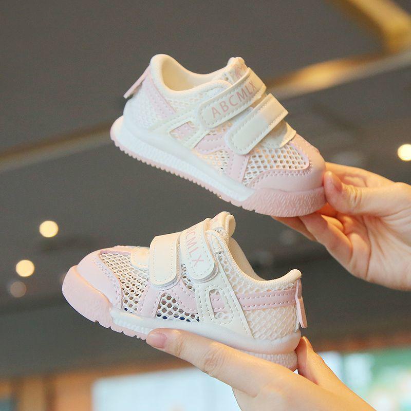 ベビー・キッズ シューズ 子供靴 女の子 男の子 柔らかい靴底 漏れ網 歩行練習靴 幼児靴 運動靴 QQL-33..