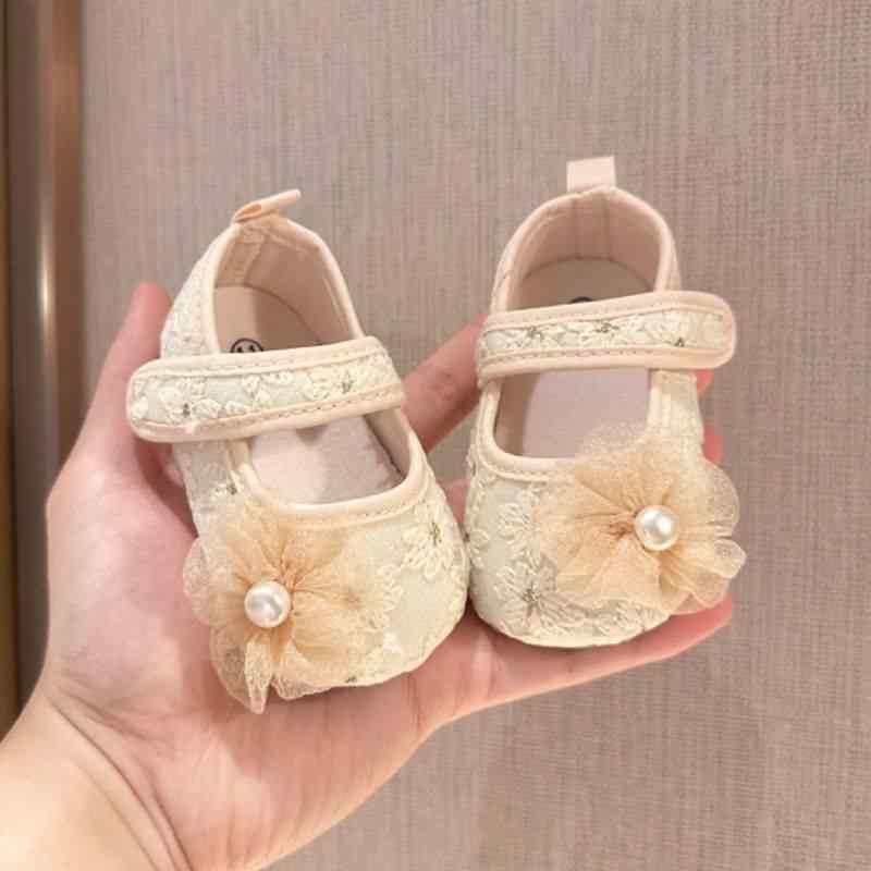 ベビーシューズ 女の子 レース 春秋 柔らかい靴底 滑り止め 3ヶ月 6ヶ月 9ヶ月 12ヶ月 歩き始め 幼児 ..