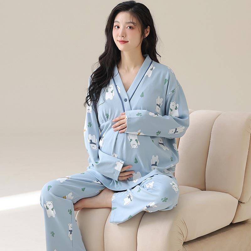 マタニティ パジャマ レディース 秋冬 長袖 授乳服 セットアップ 産後 授乳口付き ルームウェア 部屋着..