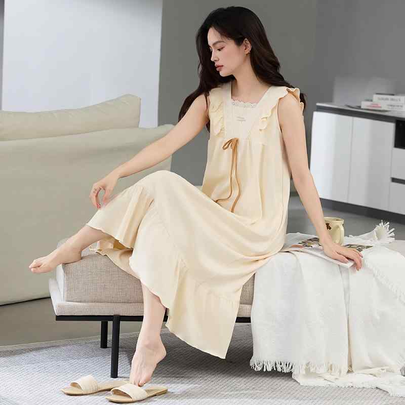 ワンピース レディース 抗菌 コットン スリップドレス ノースリーブ タンクトップ ルームウェア マタニ..