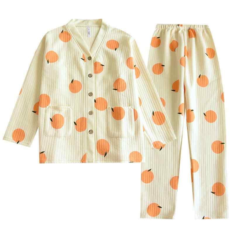 パジャマ レディース 秋冬 前開き 厚手 綿 100% 暖かい 授乳 部屋着 ルームウェア 上下セット Vネック ..