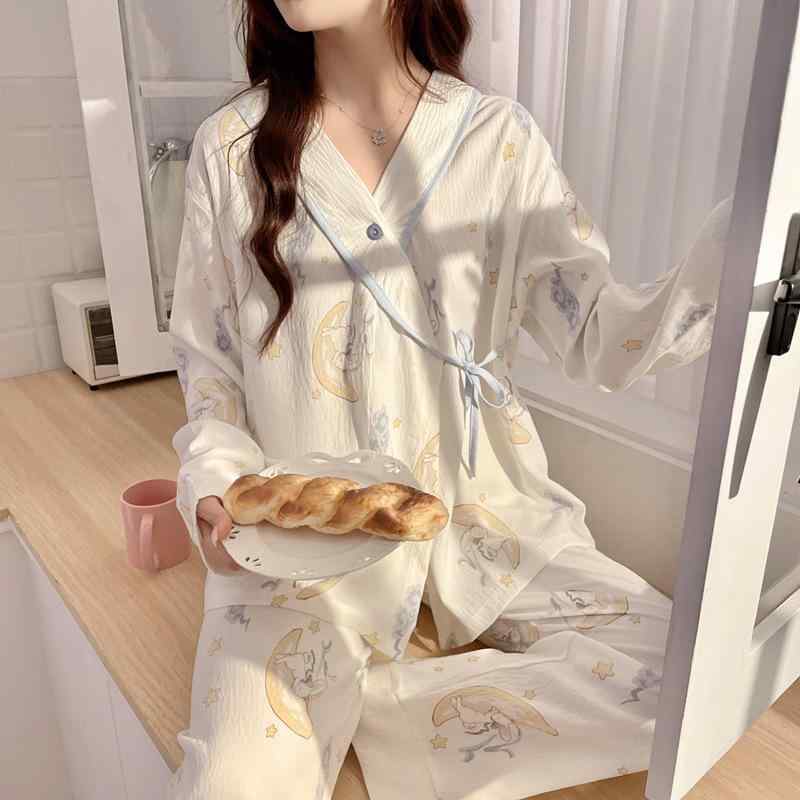 パジャマ レディース 妊婦 産後 マタニティ 長袖 ルームウェア 春秋 薄手 ポリエステル かわいい 和風 ..