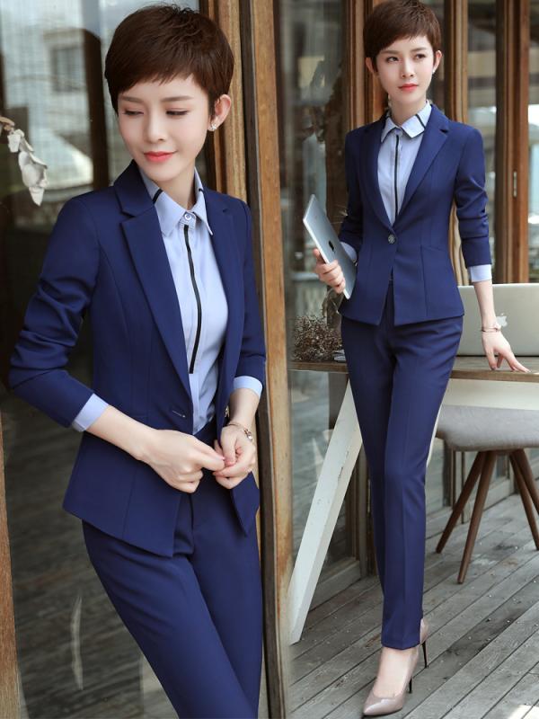 スーツ レディース 春秋 ポリエステル 洗える フォーマル 長袖 テーラードジャケット パンツ スカート シャツ ブラウス 大きいサイズ 黒 ブラック 青 ブルー S M L XL 2XL 3XL 4XL 5XL 接客 美容 エステ サロン