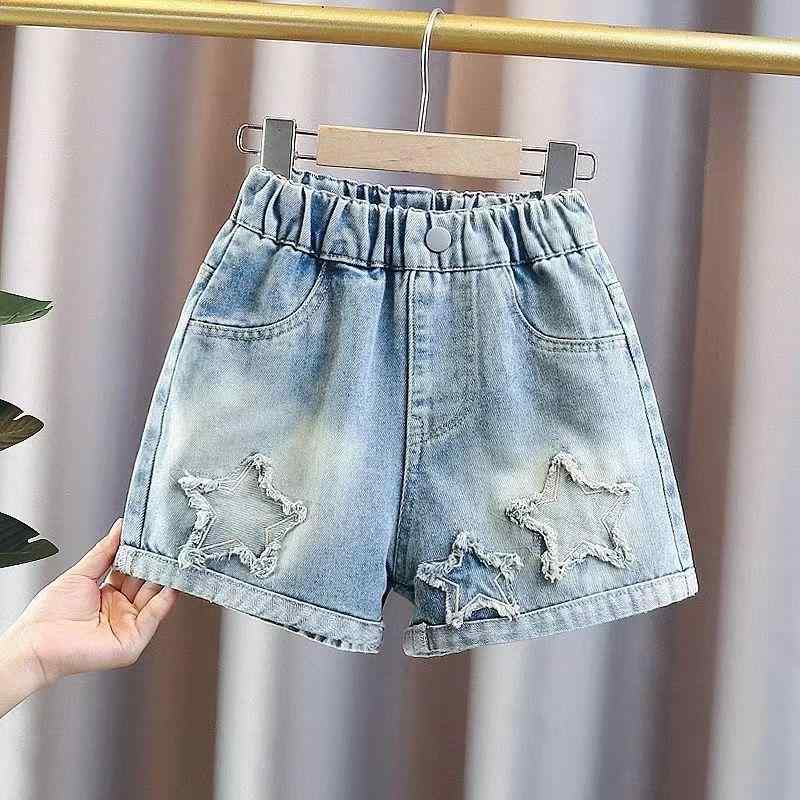 キッズ デニム ショートパンツ 女の子 薄手 短パン 子供 中学生 ゆったり 普段着 部屋着 ブルー 100 11..